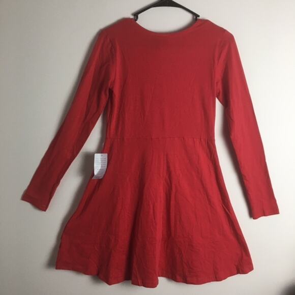 Angie A-Line Long Sleeve Tee Dress Red Small - Picture 13 of 14